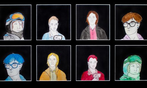 Student collage of eight portraits