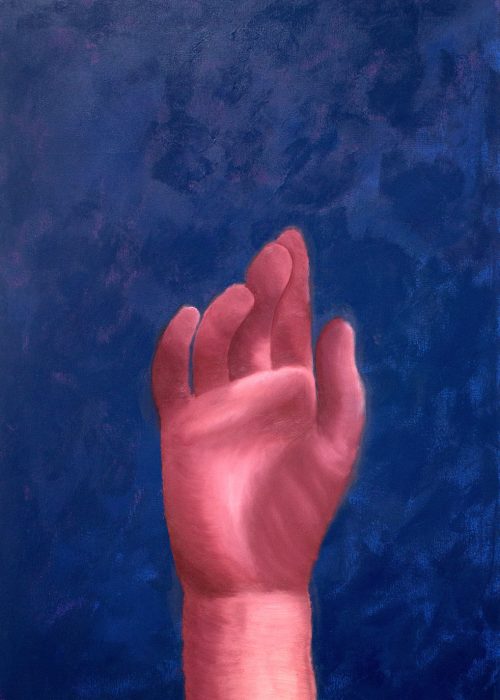 Student artwork of a hand reaching