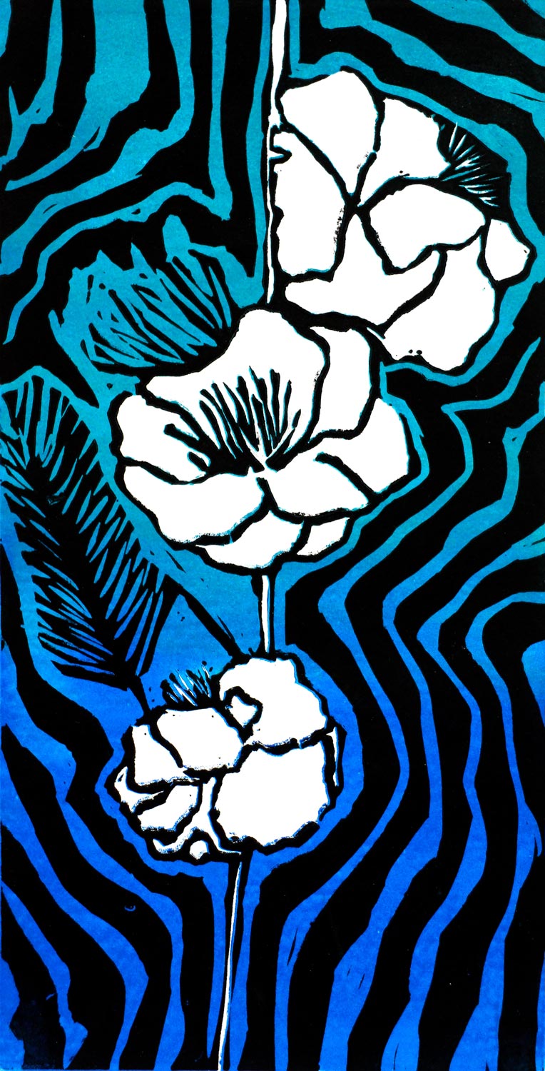 Student artwork of a flower study