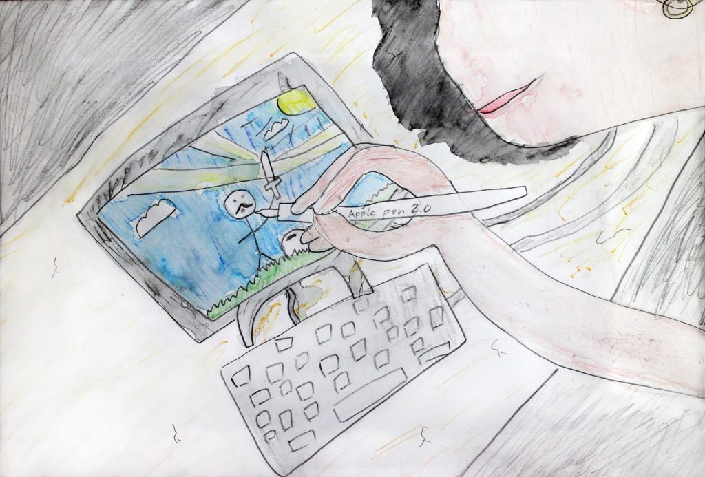 Student artwork of a person animating