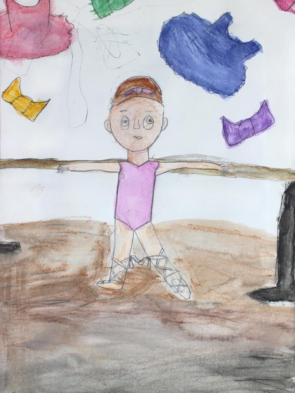 Student artwork of a ballet dancer