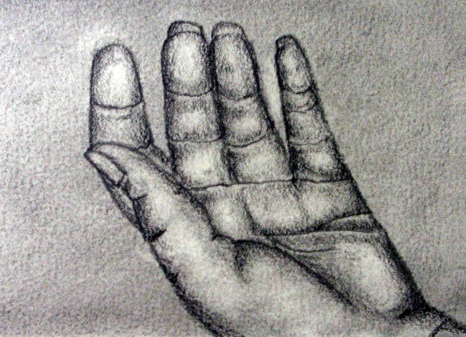 Student artwork of a hand