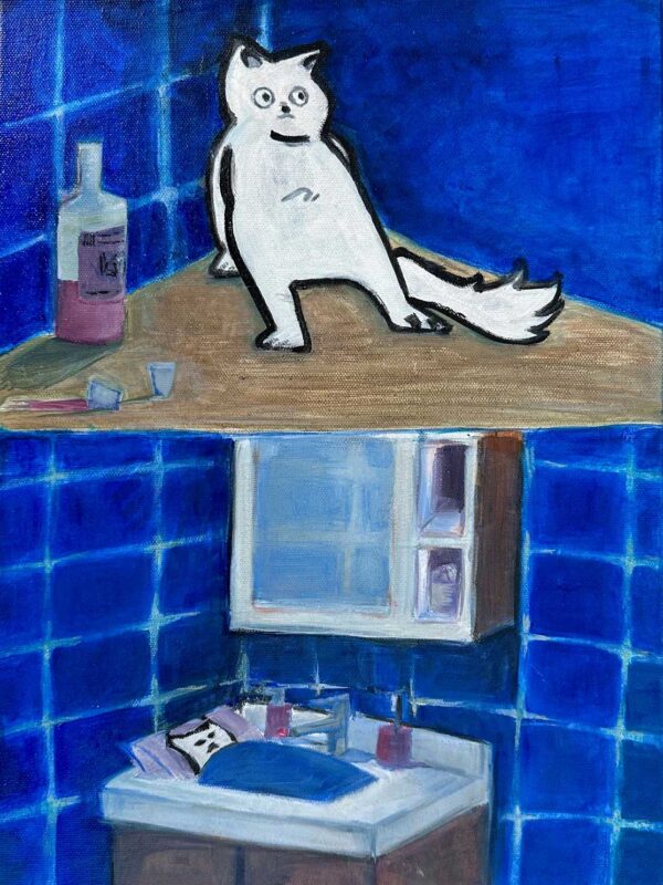 Student artwork inspired by the cat memes