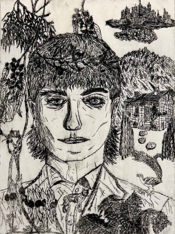 Student artwork of a self-portrait