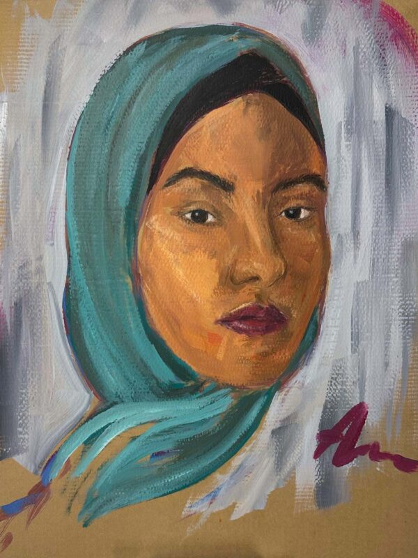 Student artwork of a self portrait