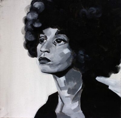 Acrylic on canvas by Eva Haidacher, Year 11, Ballarat Clarendon College Student artwork of a woman's portrait