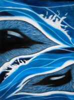 Coloured pencil on board by Sarah Austin, Year 12 Student artwork of a bird close up study