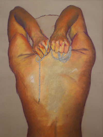 Pastel on paper by Keely Robertson, Year 12 Student artwork of a back study