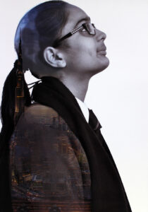 Digital montage on paper, Year 8 Student artwork of multicultural portrait series