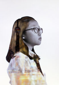 Digital montage on paper, Year 8 Student artwork of multicultural portrait series