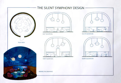 Digital design print on paper by Tommy Tran, Year 12 Student artwork of a symphony design