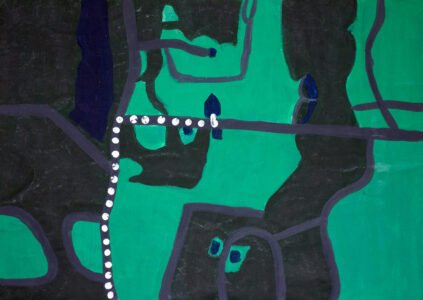 Acrylic on paper Jayde Shafik-Eid, Year 8 Student artwork of an aerial map