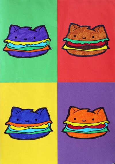 Student artwork of a pop art sandwich