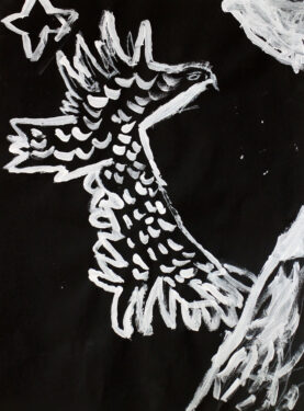 Aboriginal Bunjil-inspired student artwork