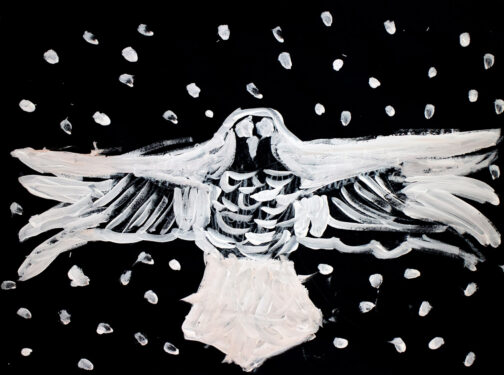 Aboriginal Bunjil-inspired student artwork