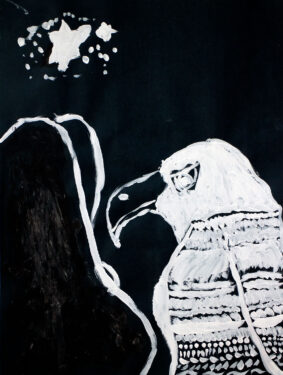 Aboriginal Bunjil-inspired student artwork