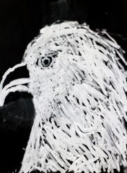 Aboriginal Bunjil-inspired student artwork