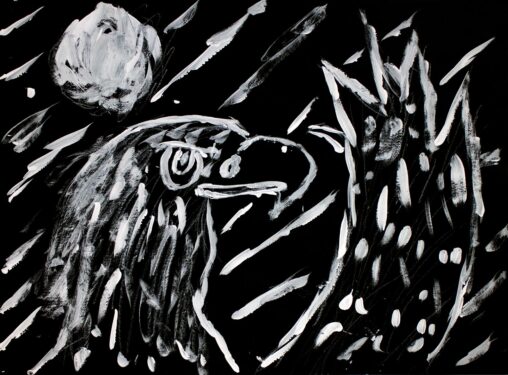 Aboriginal Bunjil-inspired student artwork