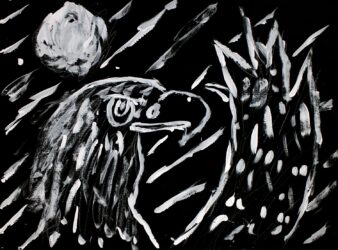 Aboriginal Bunjil-inspired student artwork