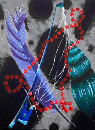 Student artwork still life with bow