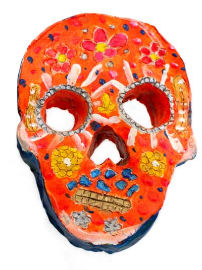 Student artwork of a clay mask