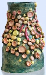 Student artwork of glazed ceramic