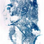 Student artwork of a side portrait of a girl
