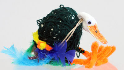 Student artwork of a mixed media duck