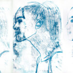 Student artwork of a side portrait of a girl