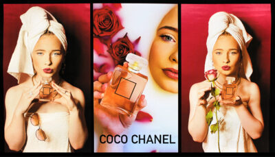 Digital image by Alex Arbuckle, Year 11, Christian College Geelong Student artwork of a Coco Chanel advertisement