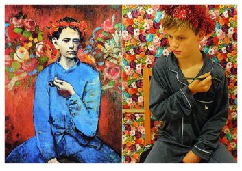 Digital image, mixed class project by Anna Wood, Daniel Marshall, Immy Clifford and Thomas O’Halloran, Christian College Geelong Student recreations of life imitating art