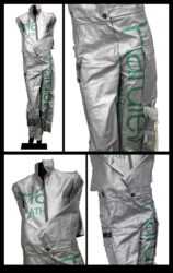 Harpies building wrap, by Tiarna Bett, Year 12, Christian College Geelong Student artwork of pants made from building wrap