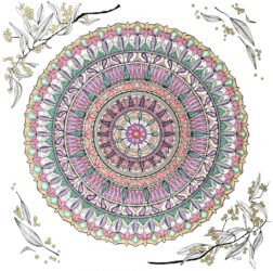 Pen, pastel and pencil on paper by Ranithri Rajapakse, Year 12, Overnewton Anglican Community College Student artwork of a mandala