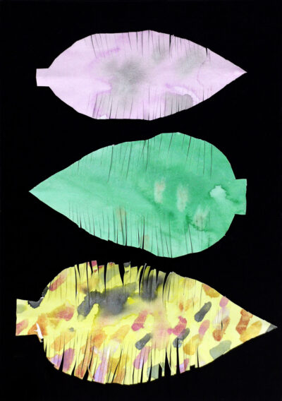 Paper and paint by Elias Green, Year 1, The King David School Student artwork of paper cutout feathers