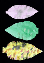 Paper and paint by Elias Green, Year 1, The King David School Student artwork of paper cutout feathers