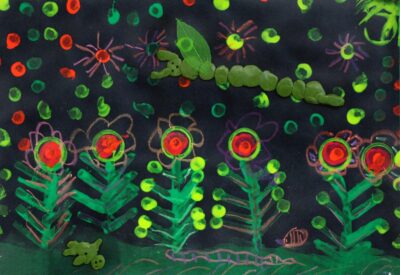 Mixed Media on Paper by Mikha Thapa, Year 1, Northside Christian College Student artwork of a forest