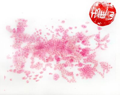 Watercolour, Pen and Ink on Paper by Gemma Hodges, Year 9, Ballarat Christian College Student artwork of pink blossoms