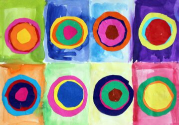 Watercolour and Collage on Paper by Phoebe Fredericks, Year 1, The Maharishi School Student artwork of concentric circles