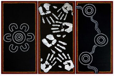 Acrylic on Canvas by Kristen Clark, Year 11, Ballarat Christian College Indigenous-inspired student artwork