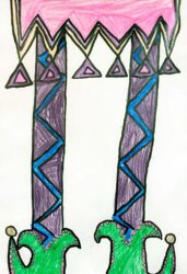 Coloured Pencil and Pen on Paper by Charlotte Wilson, Year 3, Northside Christian College Student artwork of elf legs