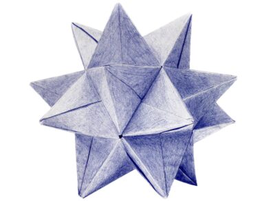 Blue Biro on Paper by Erin Hanson, Year 10, Carey Baptist Grammar School Student artwork 3D star drawing
