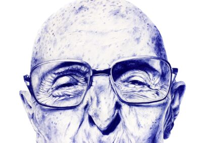 Blue Biro on Paper by Naimisha Talluri, Year 10, Carey Baptist Grammar School Student artwork of a portrait