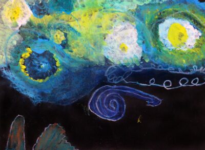 Mixed Media on Paper by Valarie Lee ,Year 1, Northside Christian College Student artwork inspired by Van Gogh