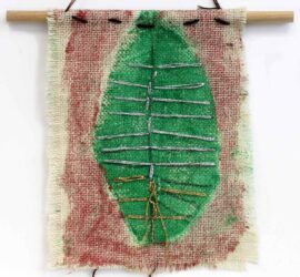 Mixed Media Textiles by Cooper Duncan, Year 3, Northside Christian College Student artwork of a leaf