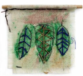 Mixed Media Textiles by Kavindu Ratnayake, Year 4, Northside Christian College Student artwork of a leaf