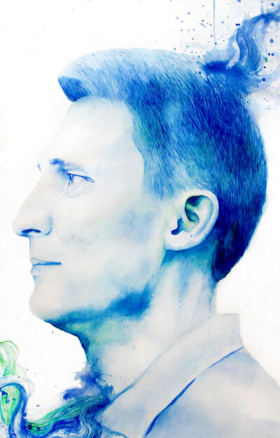 Watercolour on Paper by Johanna Dimpfel, Year 12, Carey Baptist Grammar School Student artwork of a side-view portrait