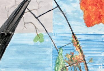 Monoprint by Anna Glenn, Year 9, Strathcona Baptist Girls Grammar School Student artwork of seasons