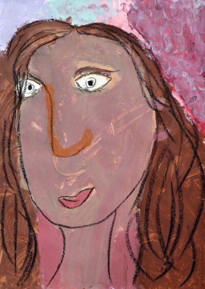 Paint and Oil Pastel on Paper by Natasha Agati, Year 5, The Maharishi School Student artwork of a portrait