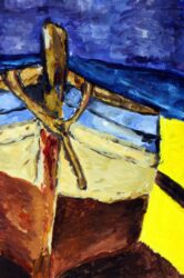 Acrylic Paint on Paper by Amanda Limberakis, Year 8, Northside Christian College Student artwork of a shipwreck