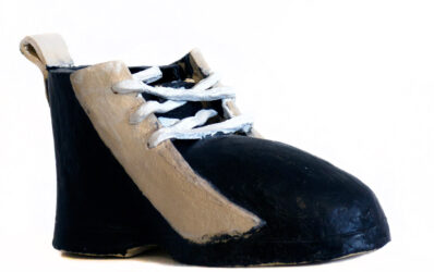 Glazed Ceramic by Robert Ruan, Year 8, St Andrew’s Christian College Student artwork of ceramic shoe